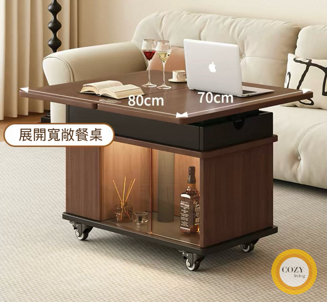 𝐃É𝐂𝐎 實木折疊升降茶几