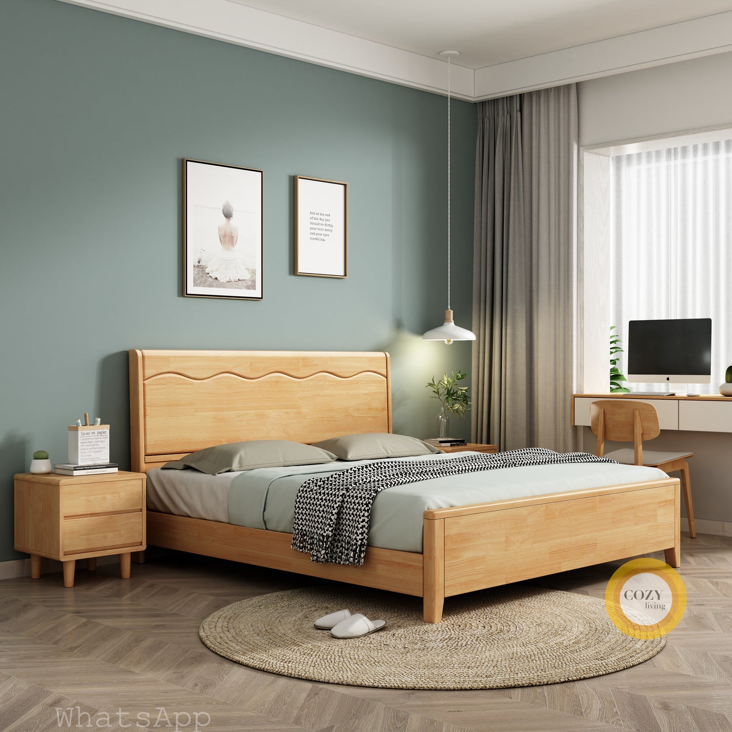616 Nordic solid wood bed 