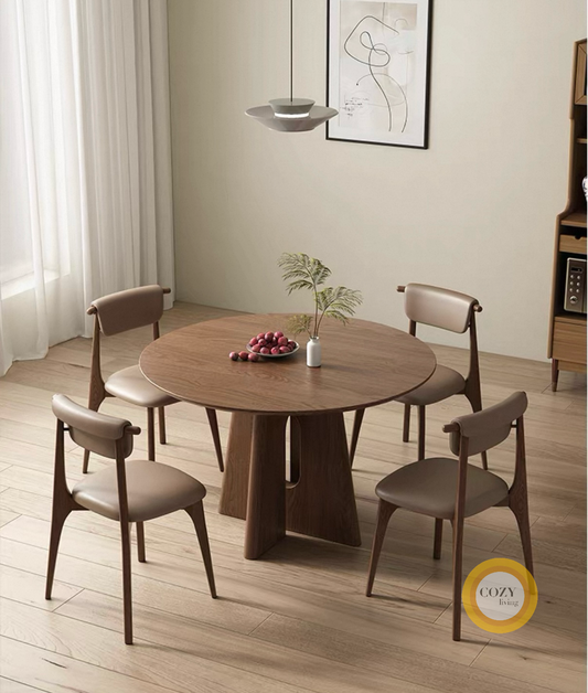 𝐅Ö𝐑𝐓𝐄 復古白蠟木圓餐枱【實木】