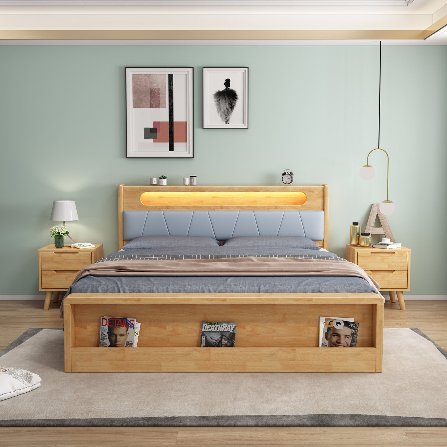 992 Nordic solid wood bed 