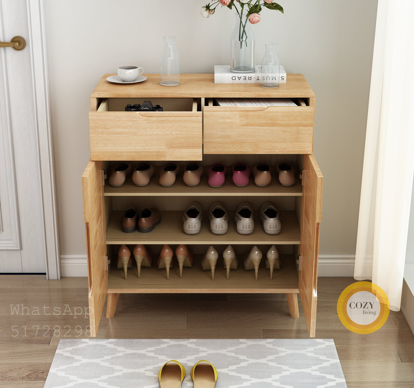 YF-50 solid wood shoe cabinet 