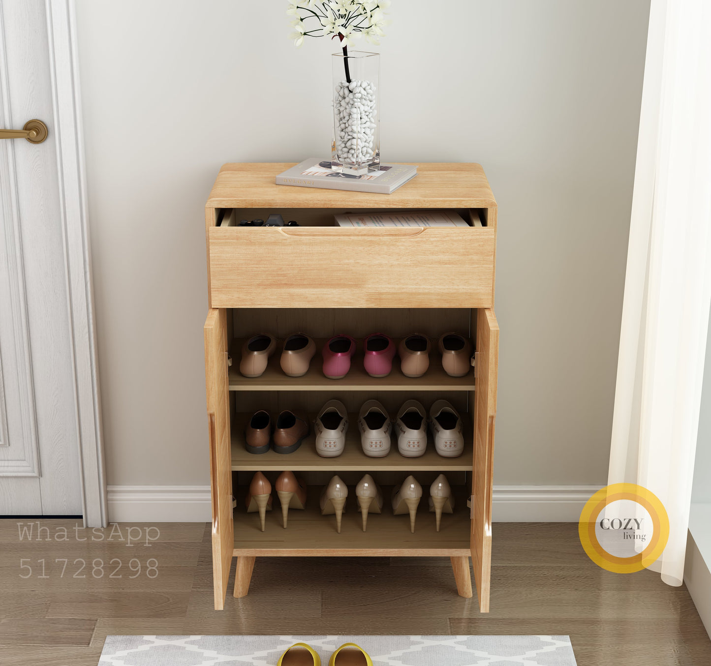 YF-50 solid wood shoe cabinet 