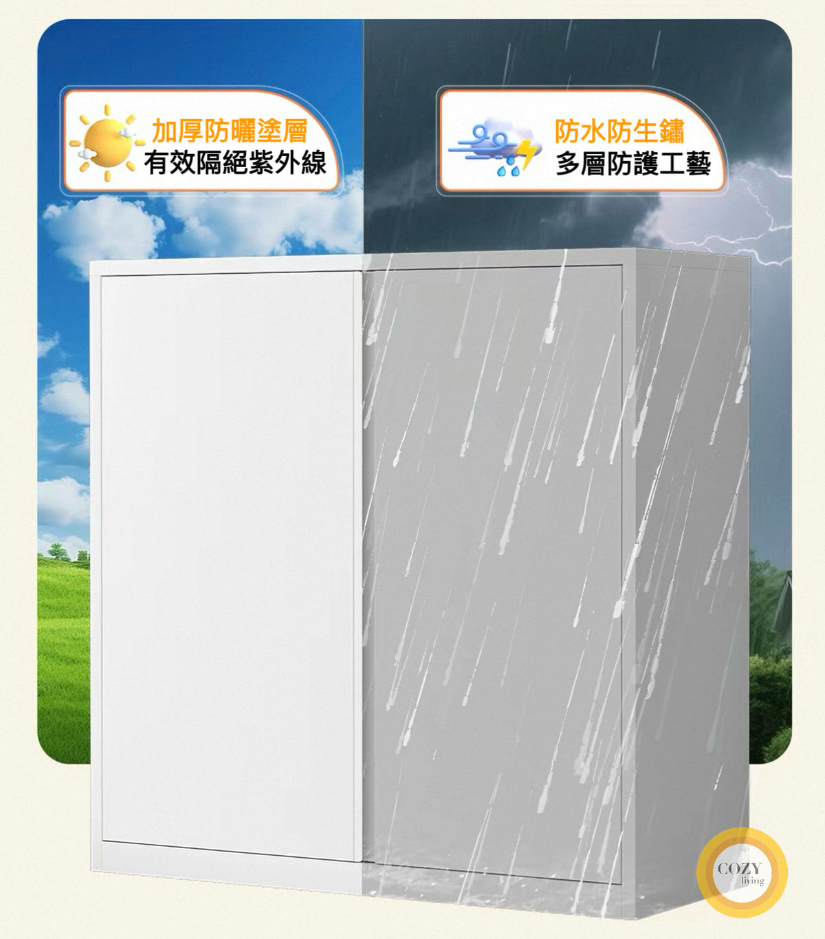 防水防曬鋼製戶外收納櫃