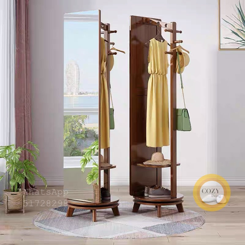 YF-9005 solid wood full-length mirror 