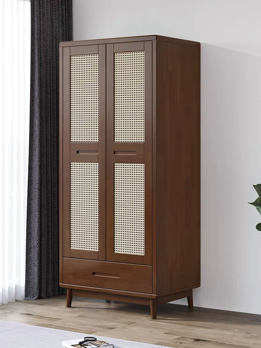 QS-11 rattan wardrobe with drawers 