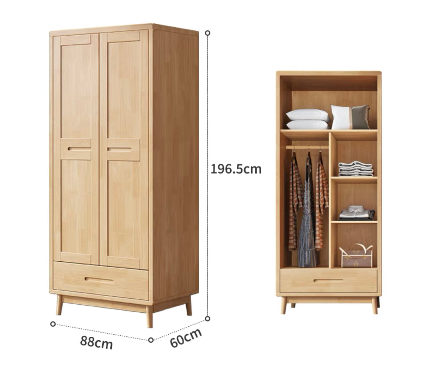 QS-11 rattan wardrobe with drawers 