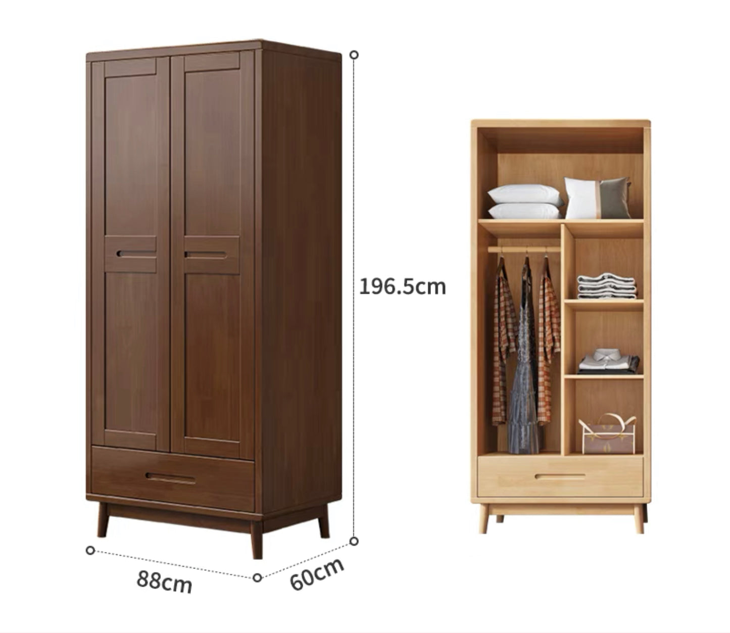 QS-11 rattan wardrobe with drawers 