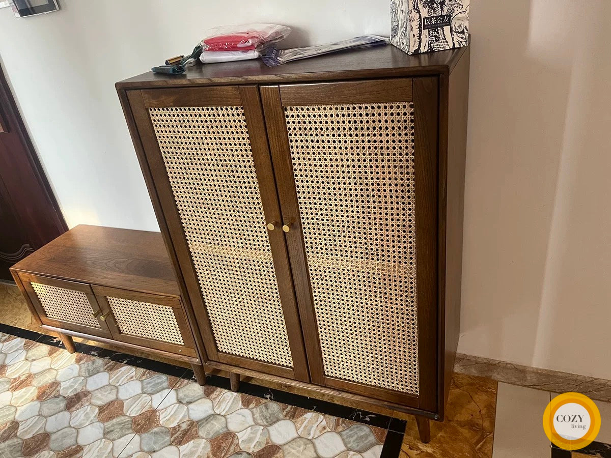 YF-5303T rattan shoe cabinet 