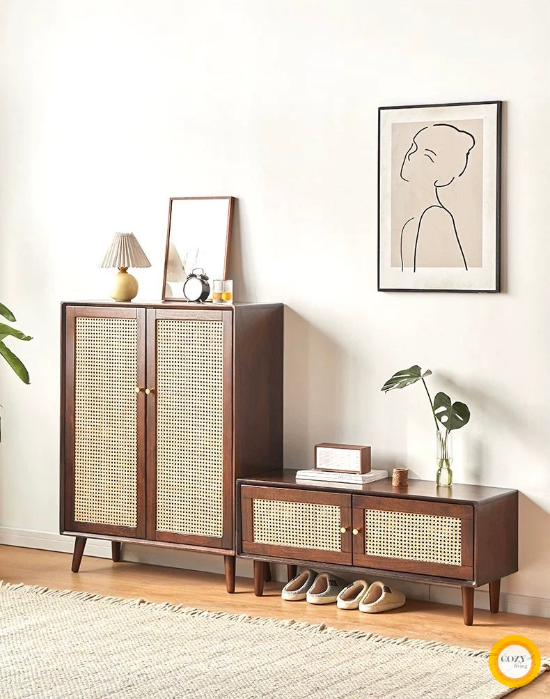 YF-5303T rattan shoe cabinet 
