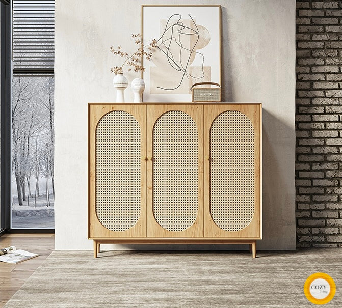 YF-5303T rattan shoe cabinet 