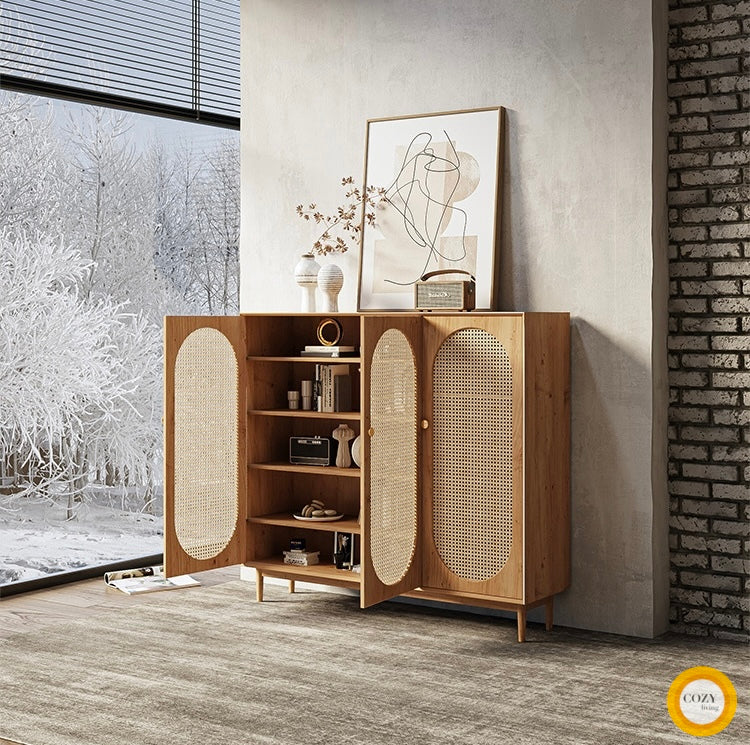 YF-5303T rattan shoe cabinet 