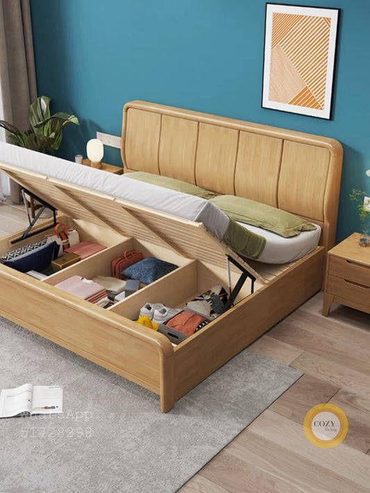 816 solid wood bed 