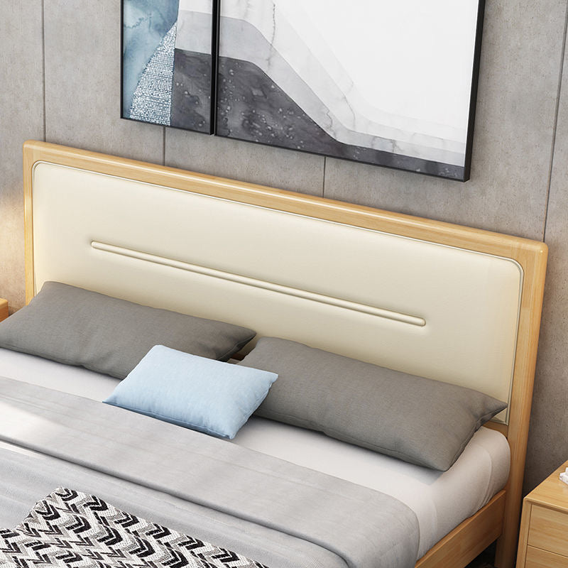 YF-901 Rounded Corner Soft Back Solid Wood Bed 