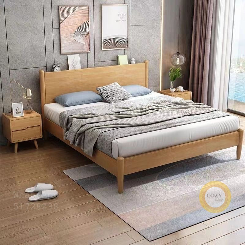 W12 Nordic solid wood bed 