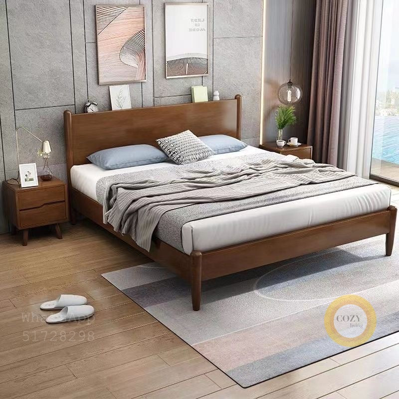 W12 Nordic solid wood bed 