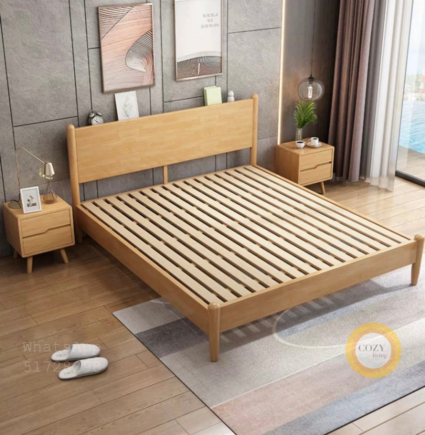 W12 Nordic solid wood bed 