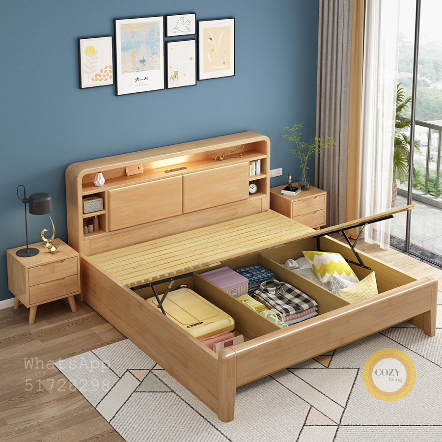 8117 solid wood bed 