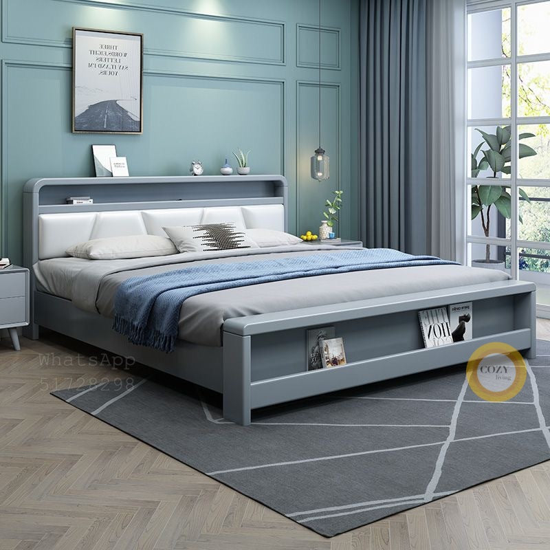 W08 Nordic solid wood bed 
