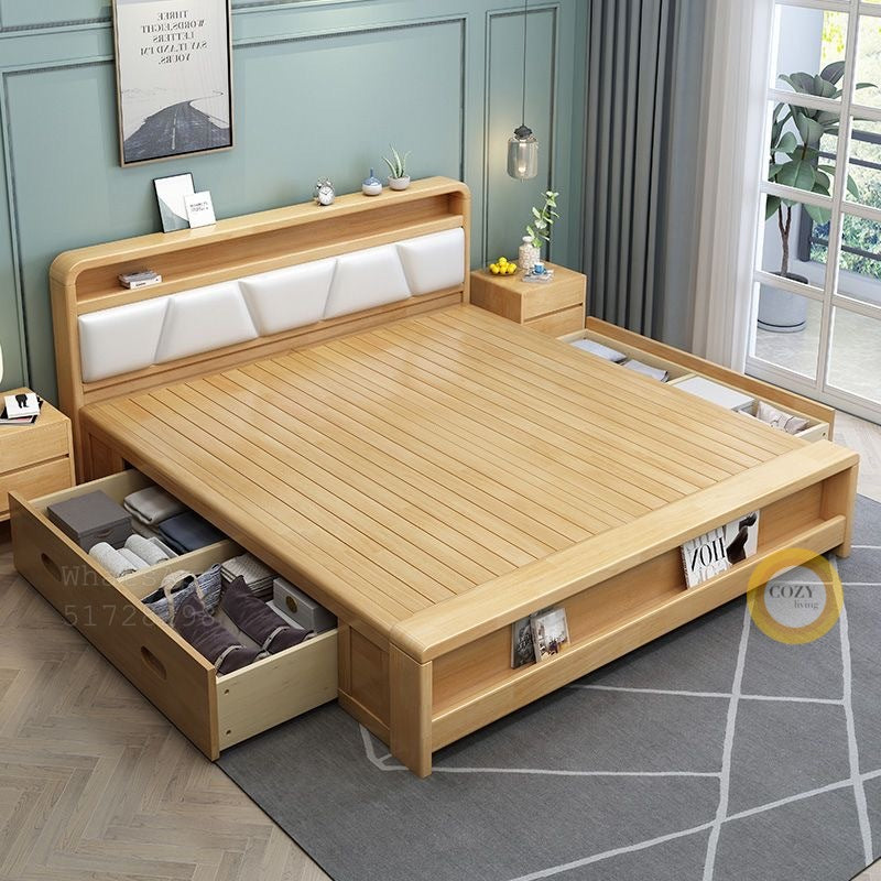 W08 Nordic solid wood bed 