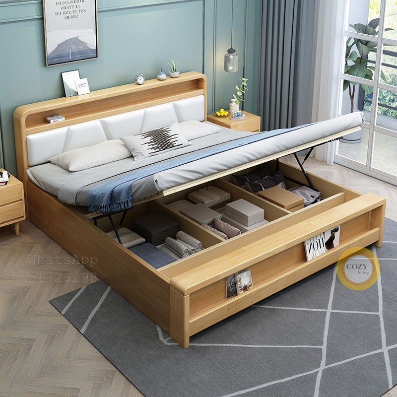 W08 Nordic solid wood bed 