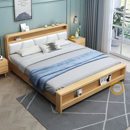 W08 Nordic solid wood bed 