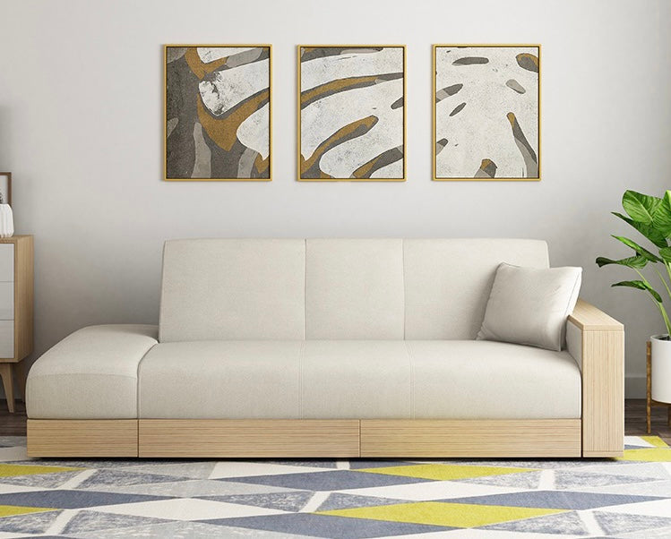 A225 FÖRTE Japanese-style multifunctional sofa bed with storage 