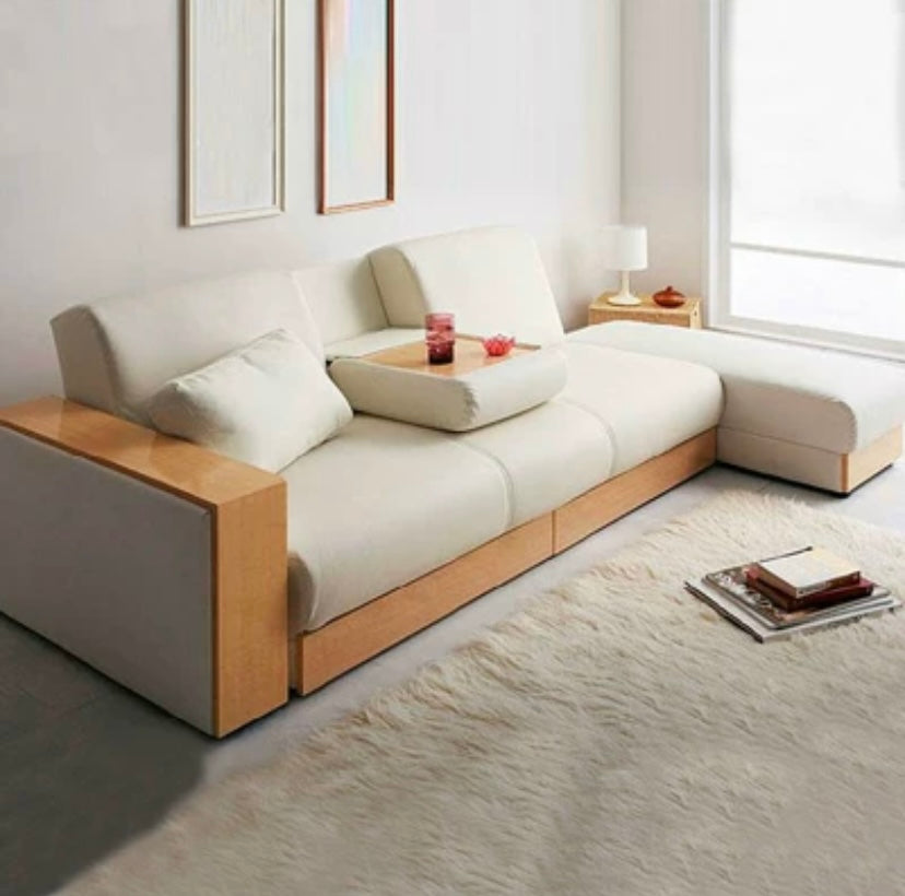 A225 FÖRTE Japanese-style multifunctional sofa bed with storage 