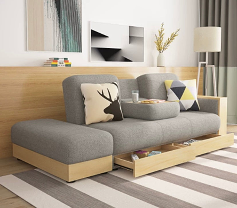 A225 FÖRTE Japanese-style multifunctional sofa bed with storage 