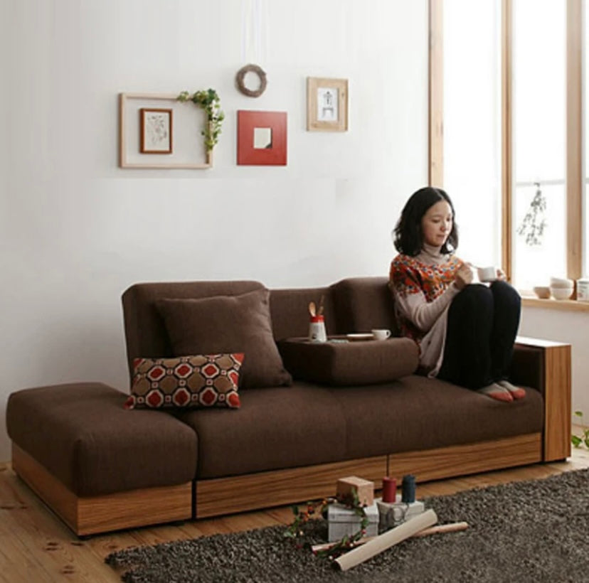 A225 FÖRTE Japanese-style multifunctional sofa bed with storage 