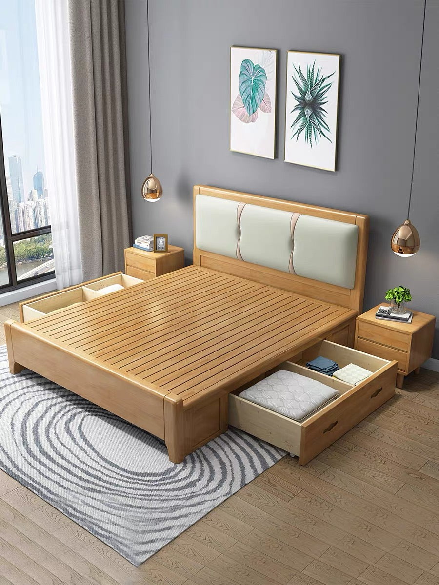 YF-802 Soft solid wood bed 
