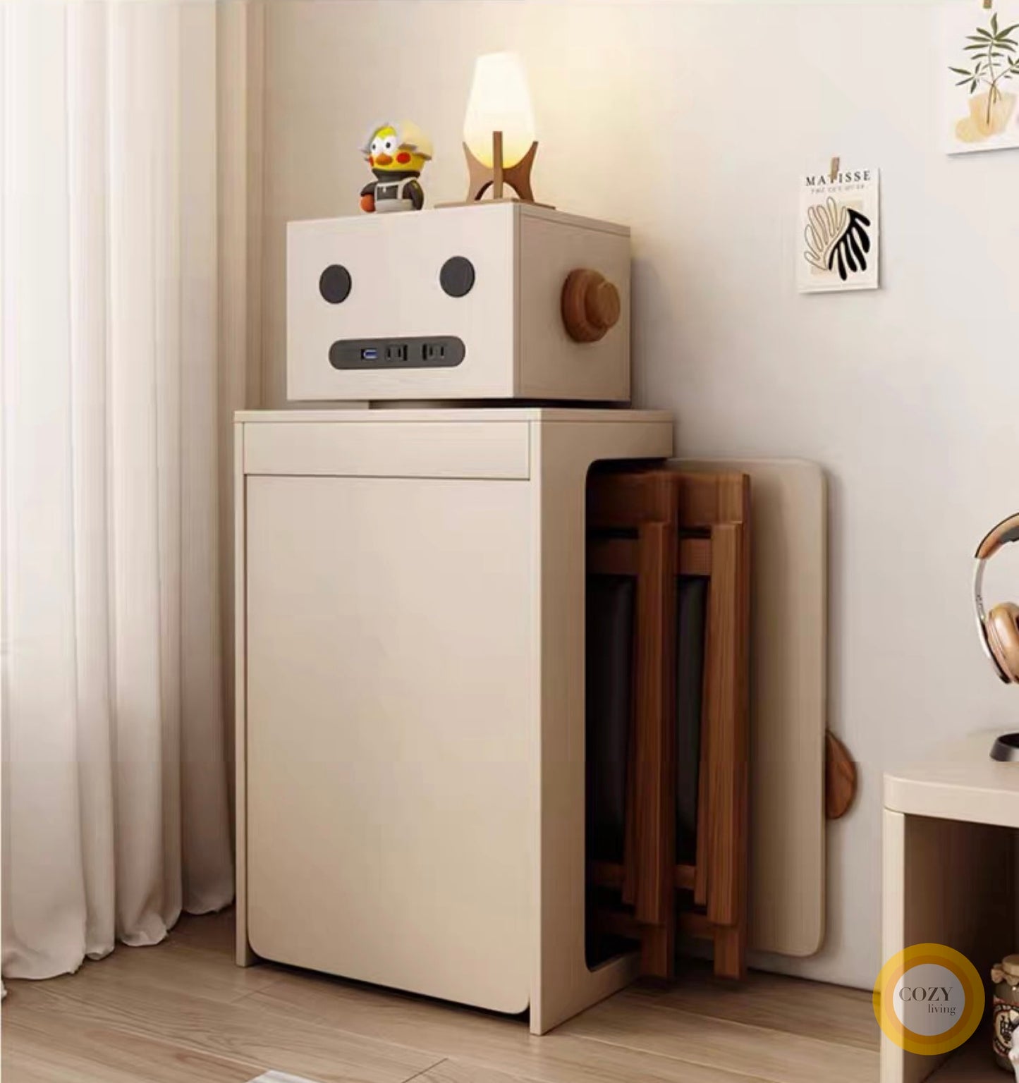 Habib robot solid wood folding dining table 