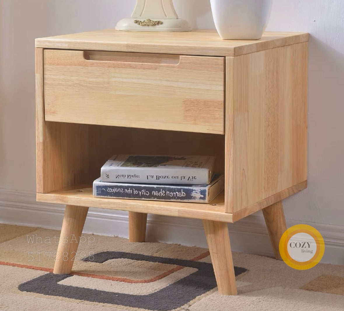 W21 solid wood bedside table 