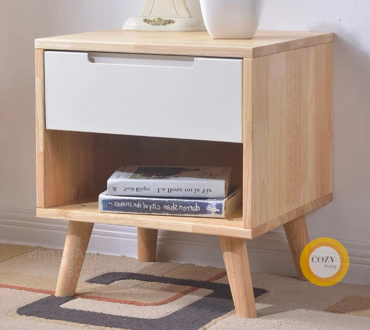 W21 solid wood bedside table 