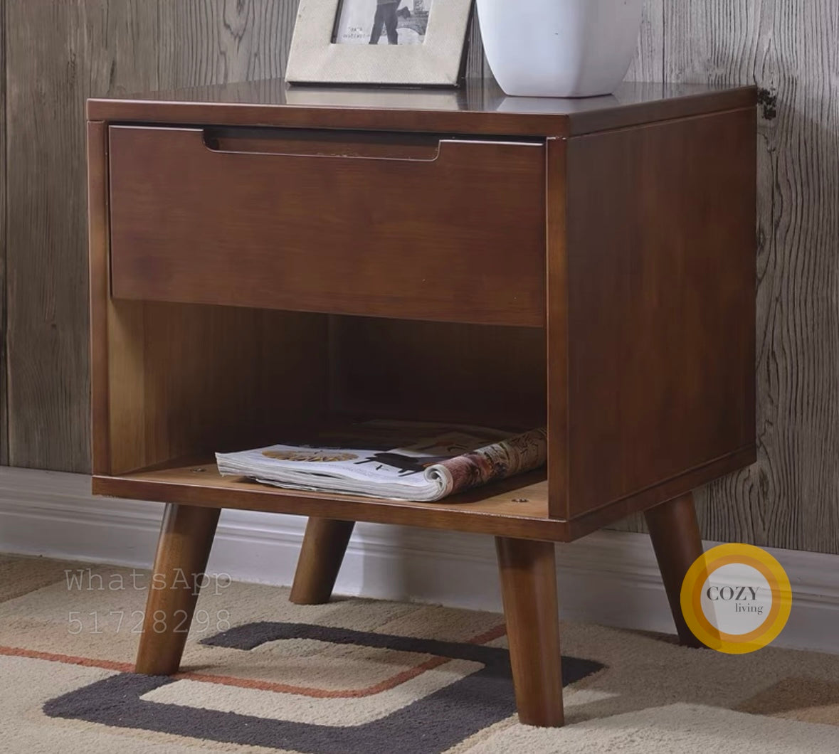 W21 solid wood bedside table 