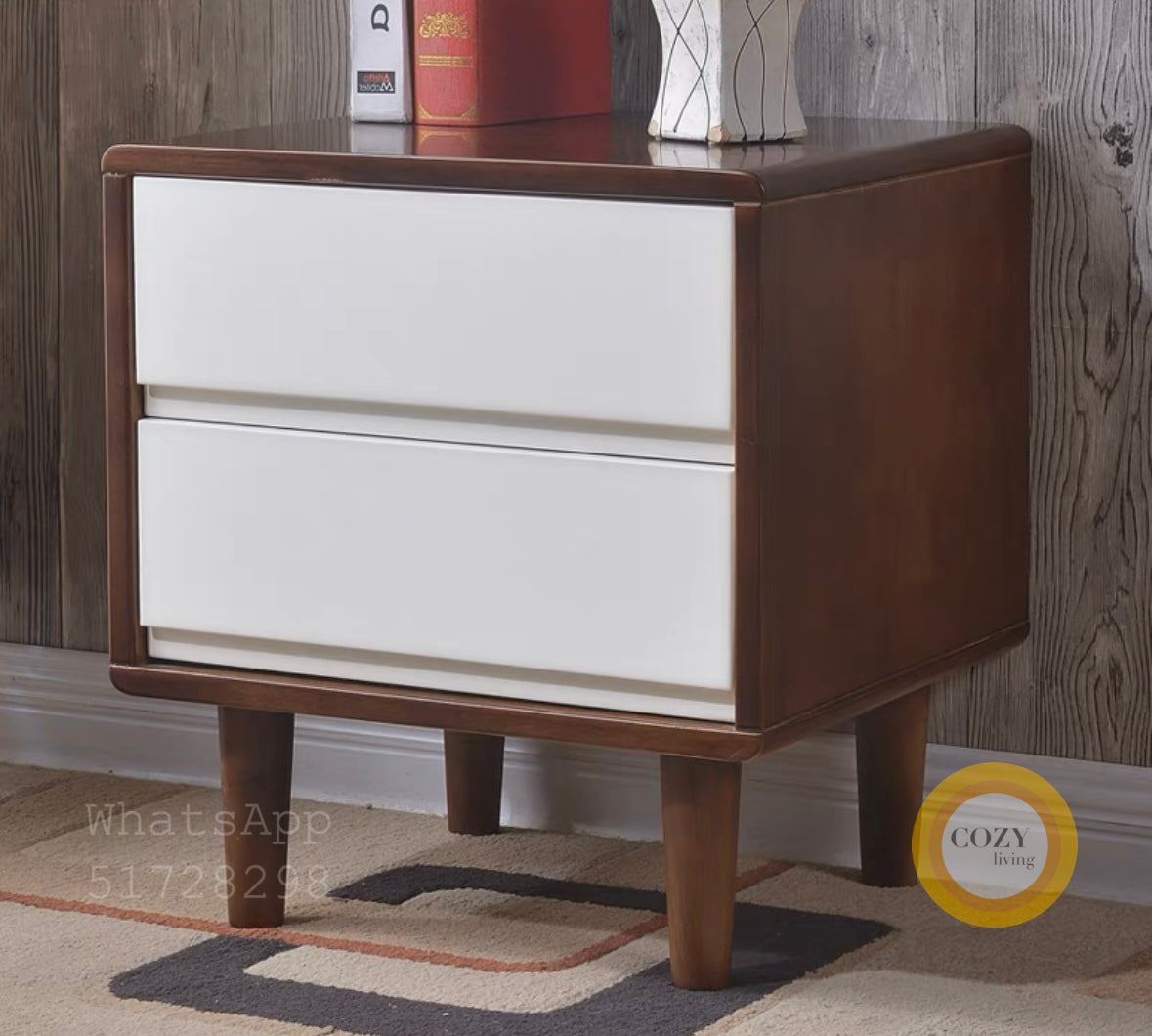 W22 solid wood bedside table 