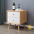 Button solid wood bedside table 