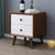 Button solid wood bedside table 