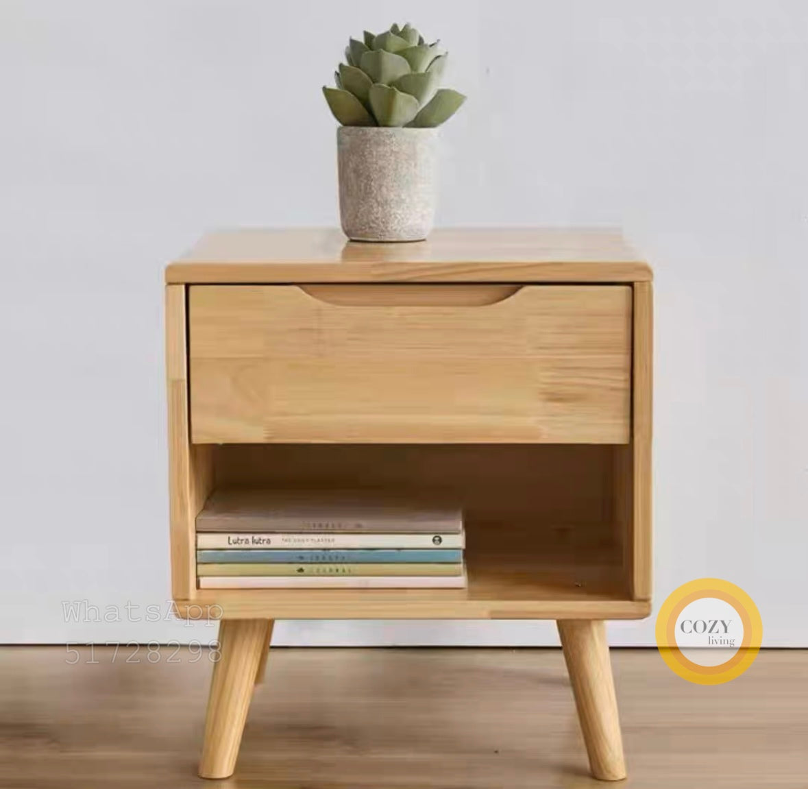 W21 solid wood bedside table 