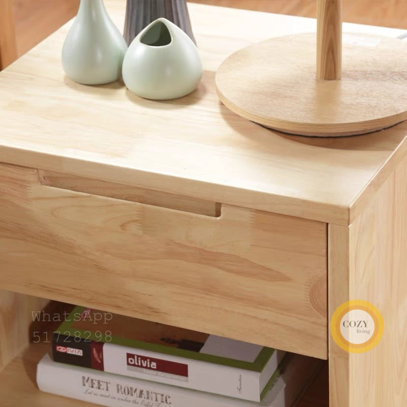 W21 solid wood bedside table 
