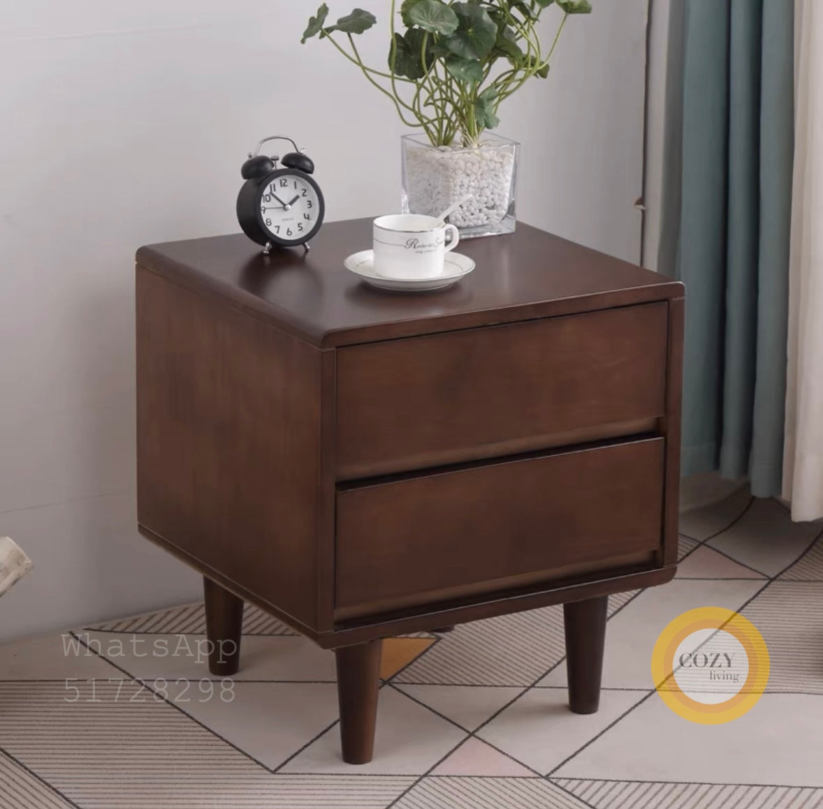 W22 solid wood bedside table 
