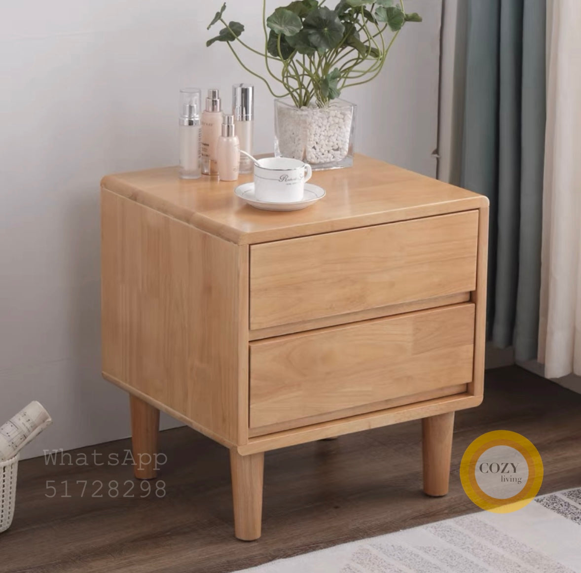 W22 solid wood bedside table 