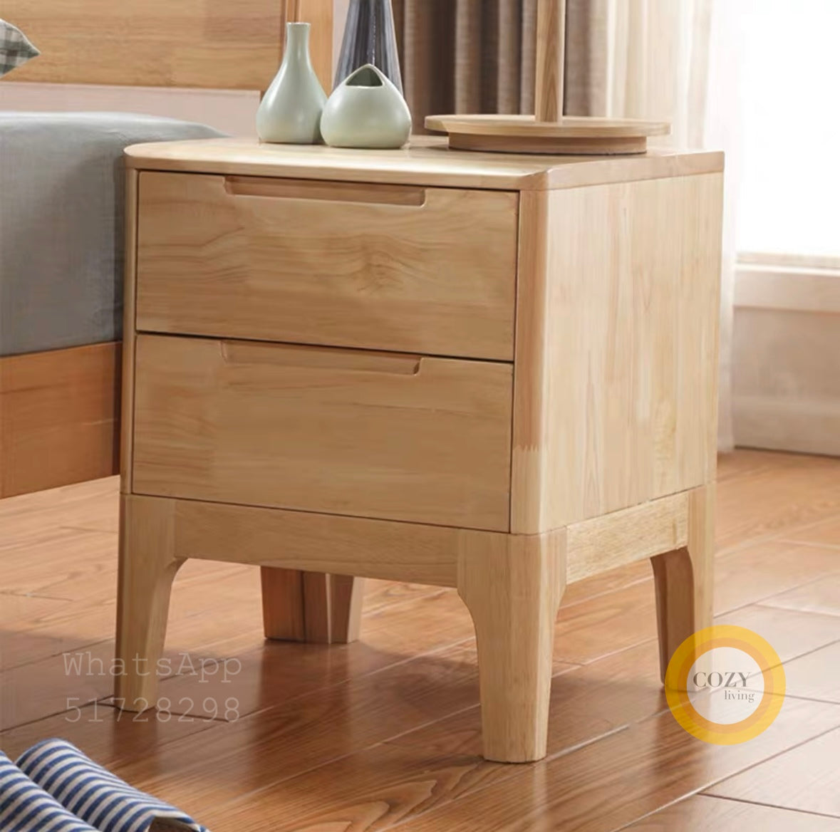 W25 solid wood bedside table 