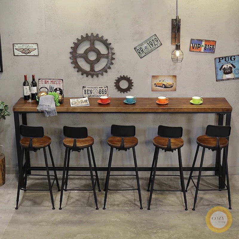 Iron solid wood bar