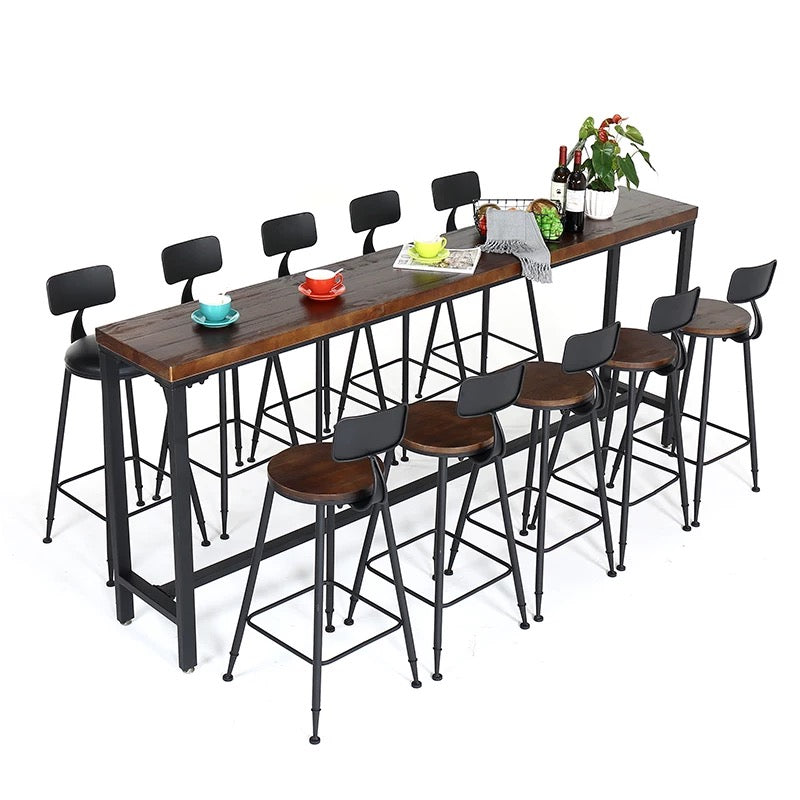 Iron solid wood bar