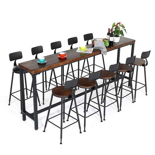 Iron solid wood bar