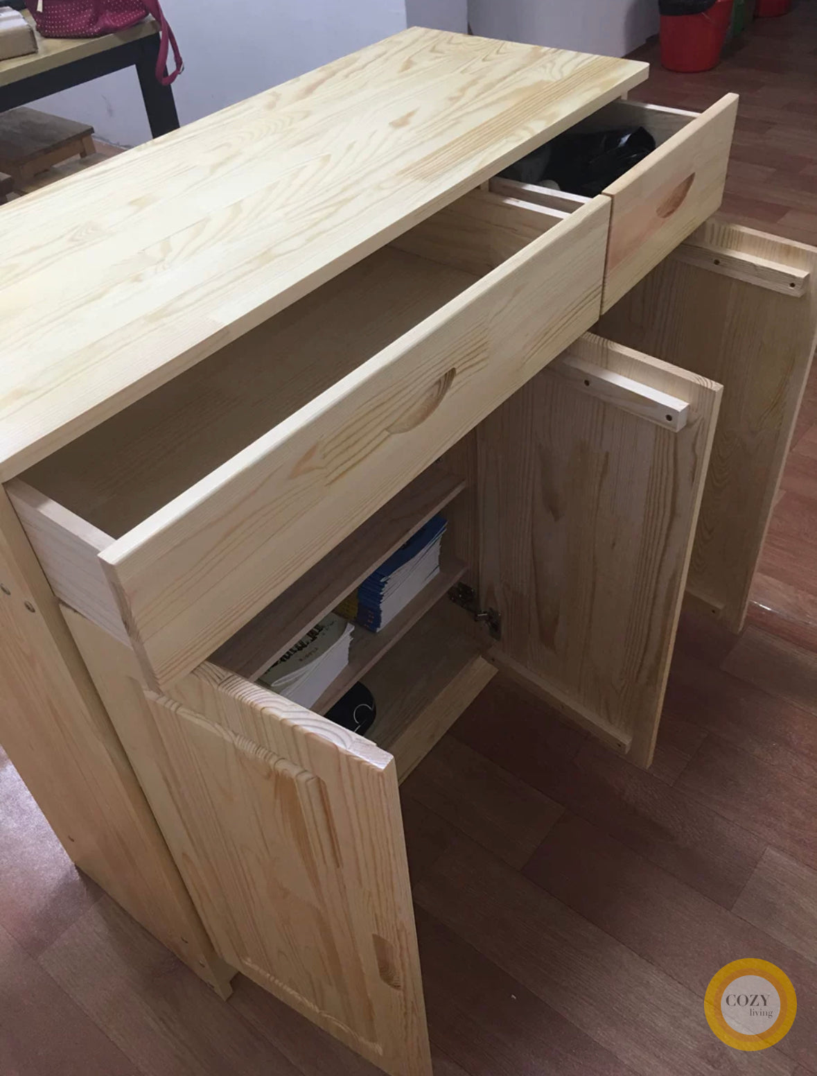 Pine shoe cabinet 