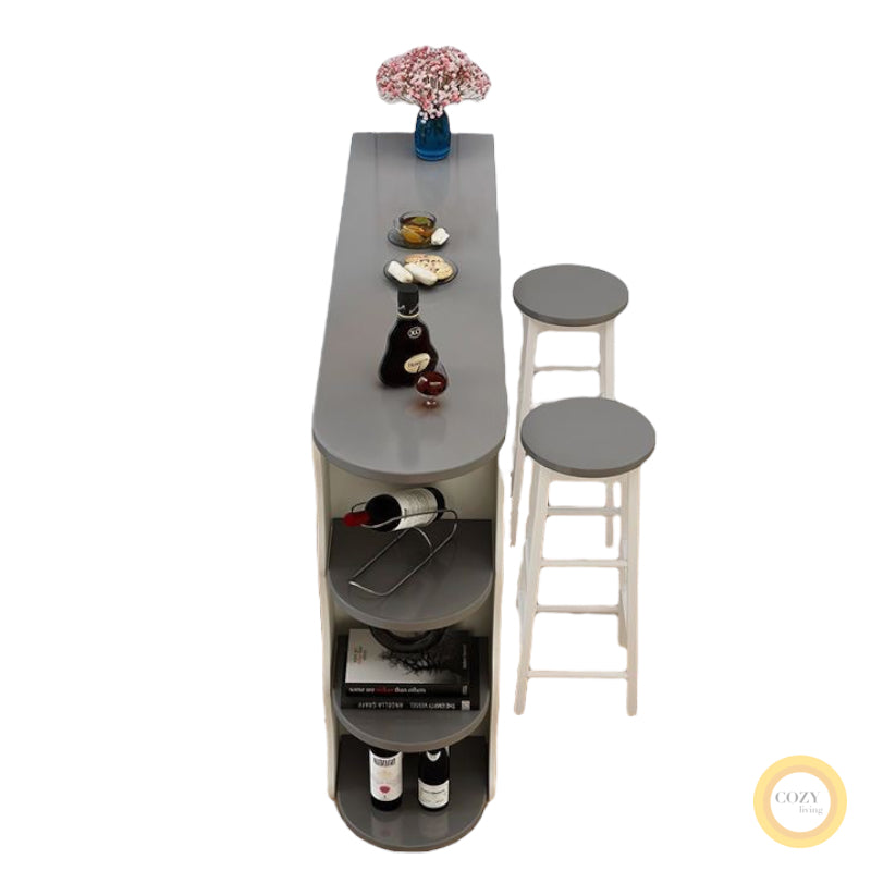 Set of bar counter and chairs