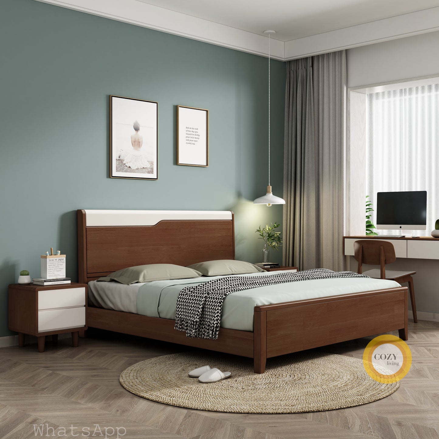 619 Nordic solid wood bed 