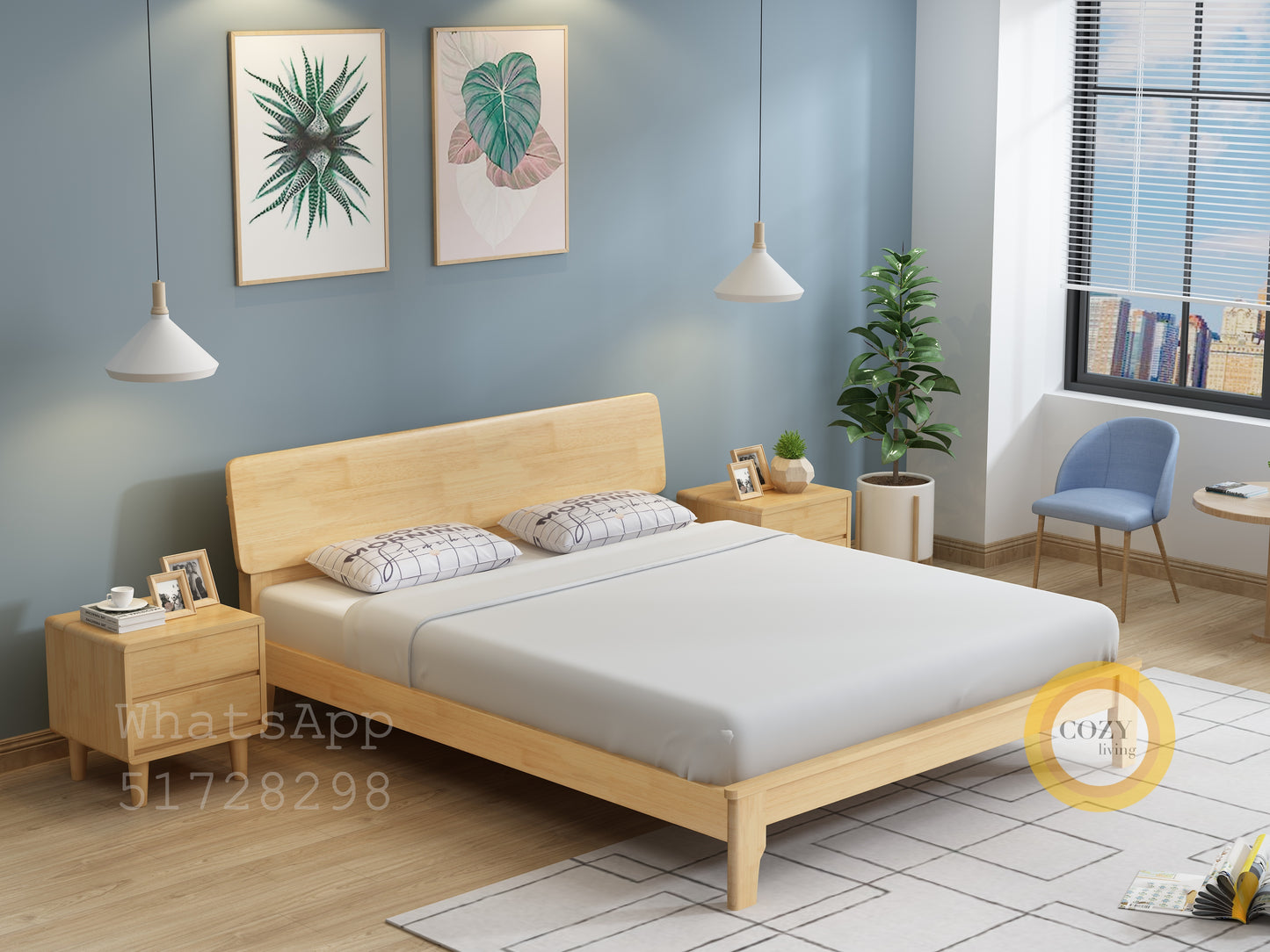 107 solid wood bed 