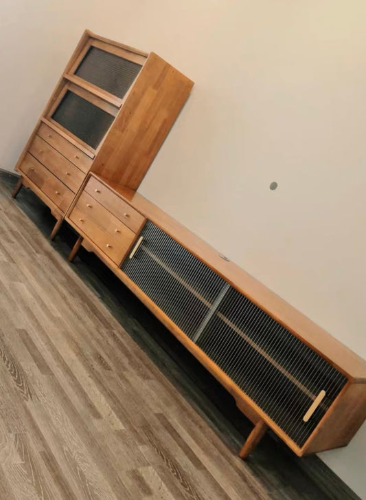𝐙𝟎𝟔𝟖 Japanese style glass cabinet door TV cabinet solid wood 𝐭𝐯 𝐜𝐚𝐛𝐢𝐧𝐞𝐭 